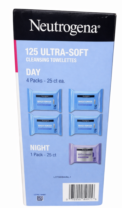 Neutrogena Makeup Remover Ultra-Soft Cleansing Towelettes – Value Pack (125 ct)